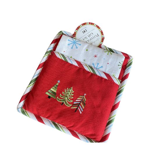 Winter Tree Potholder w/ Dishtowel Gift Set