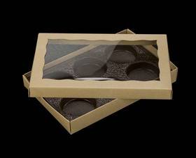Kraft Brown Standard 6 Cavity Cookie Box