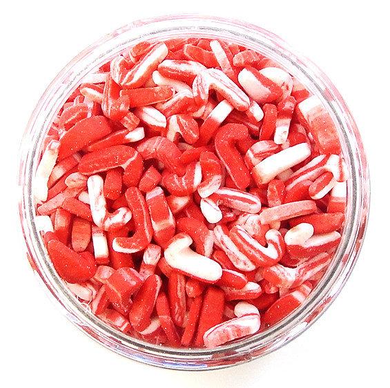Peppermint Flavored Candy Cane Sprinkles are perfect on Christmas cookies, brownies and much more.