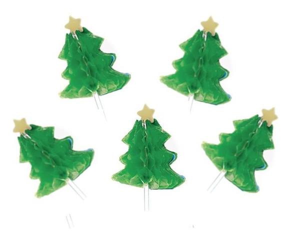 Vintage Christmas Tree Honeycomb Cupcake Pics