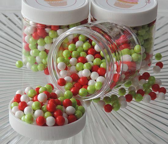 Christmas Sugar Pearls-Perfect on Christmas cakes, cookies, cupcakes and more!